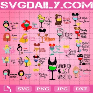 Disney Wine Glass Bundle Svg
