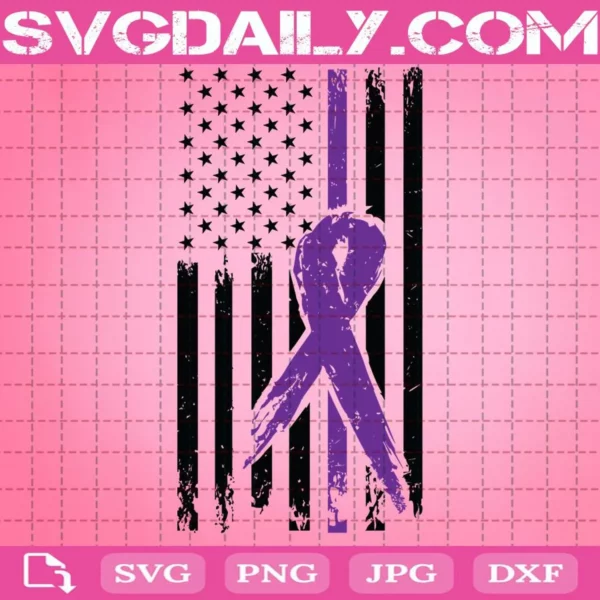 Distressed Flag With Awareness Ribbon Svg