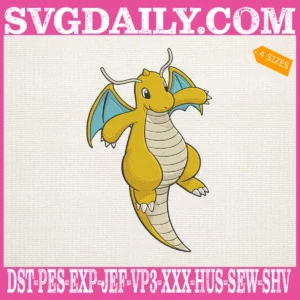 Dragonite Pokemon Embroidery Design
