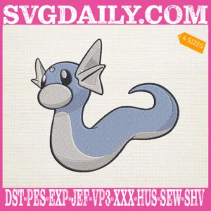 Dratini Pokemon Embroidery Design
