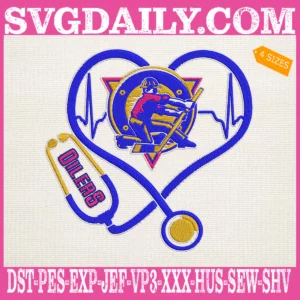 Edmonton Oilers Heart Stethoscope Embroidery Files