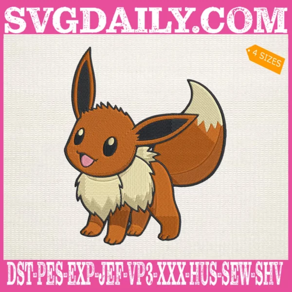 Eevee Pokemon Embroidery Design