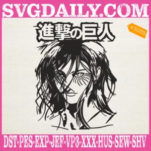 Eren Face Embroidery Design