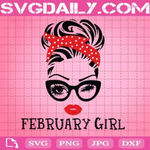 February Girl Svg