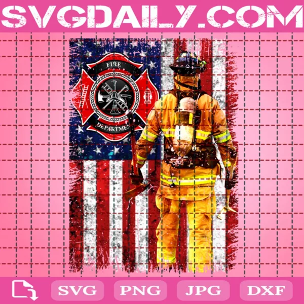Firefighter Usa Flag Svg