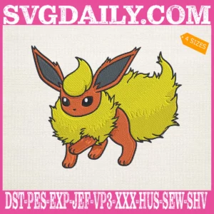Flareon Pokemon Embroidery Design