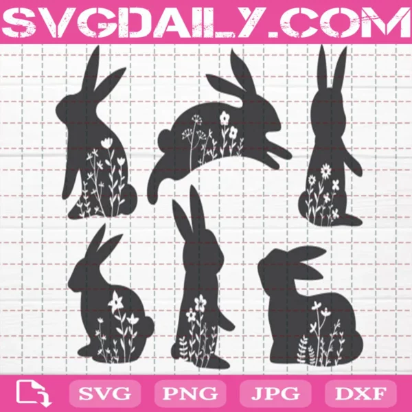 Floral Bunny Bundle Svg Free