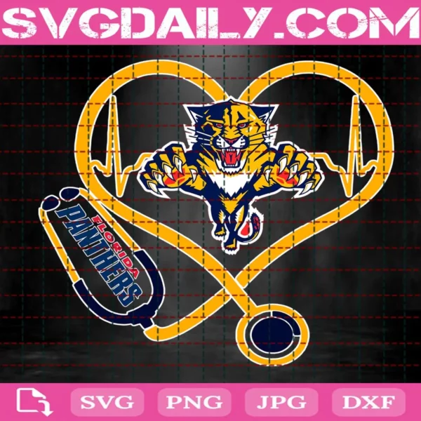 Florida Panthers Heart Stethoscope Svg