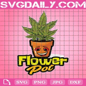 Flower Pot, Marijuana Leaf