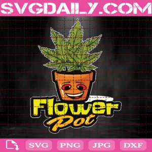 Flower Pot, Marijuana Leaf