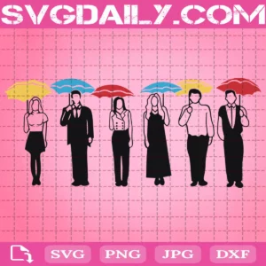 Friends Umbrella Scene Svg