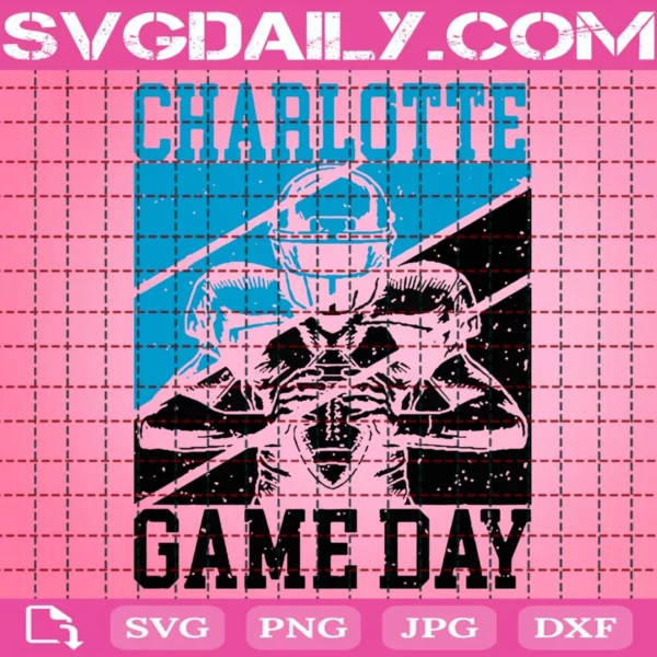 Game Day In Charlotte Quarterback Svg