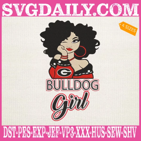 Georgia Bulldog Girl Embroidery Files