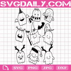 Ghost Halloween Bundle Svg Free