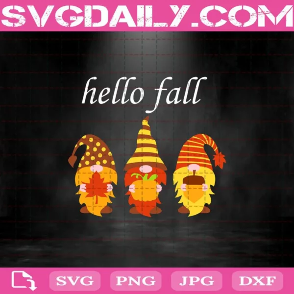 Gnome Hello Fall Svg