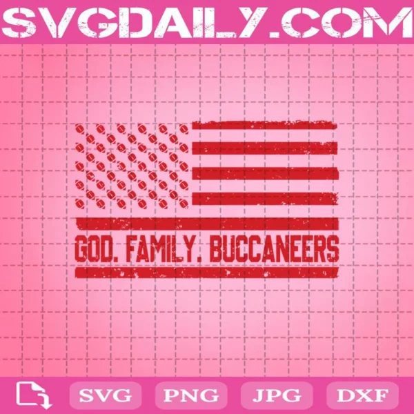 God Family Buccaneers Pro Us Flag Svg
