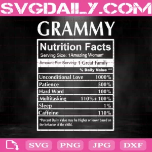 Grammy Nutrition Facts Svg