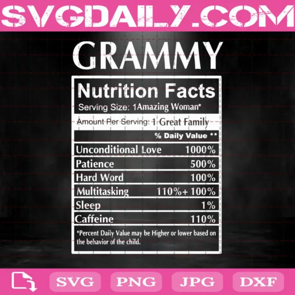 Grammy Nutrition Facts Svg