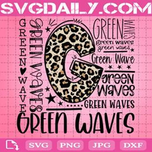 Green Waves Svg, Typography Svg