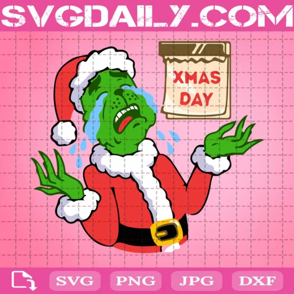 Grinch Cry Merry Christmas Svg