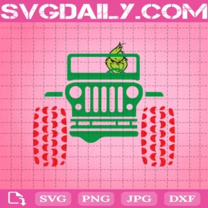 Grinch Drive Jeep Car Svg