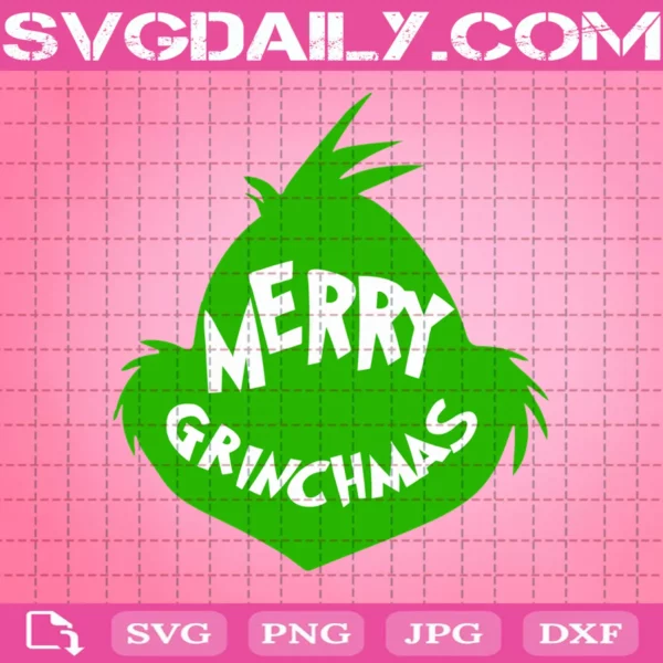 Grinch Face Merry Grinchmas Svg