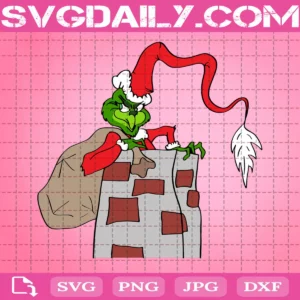 Grinch Inside Chimney Svg