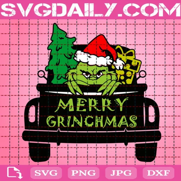 Grinch Svg, Christmas Truck Svg