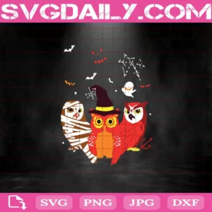 Halloween Ghost Witch Owl Black Cat Svg