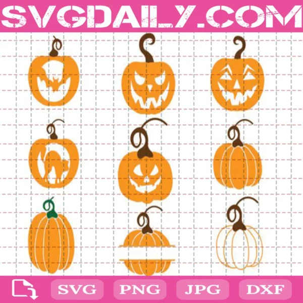Halloween Pumpkin Face Bundle Svg Free