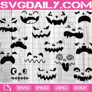 Halloween Pumpkin Faces Bundle Svg Free