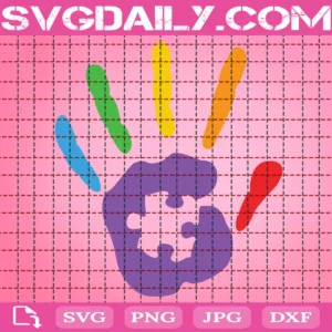 Hand Puzzle Color Svg