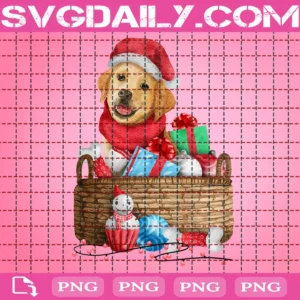 Happy Dog With Christmas Gifts Png
