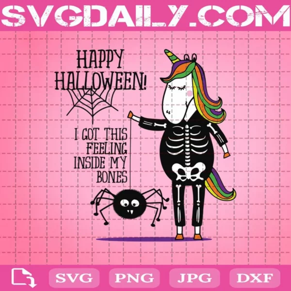 Happy Halloween Unicorn Svg