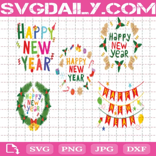Happy New Year Bundle Svg Free