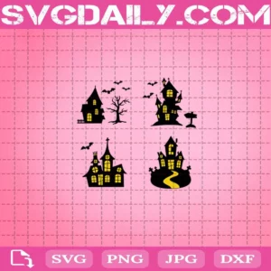 Haunted House Halloween Cuttable Svg