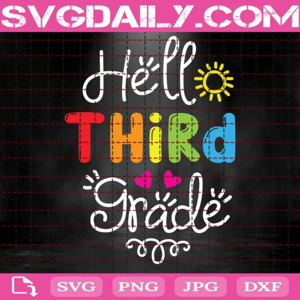 Hello Third Grade Svg