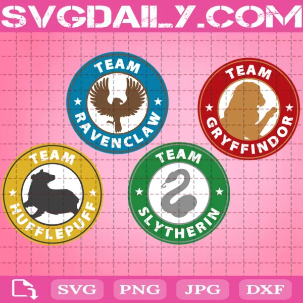 Hogwarts Team Logos Color Bundle Svg