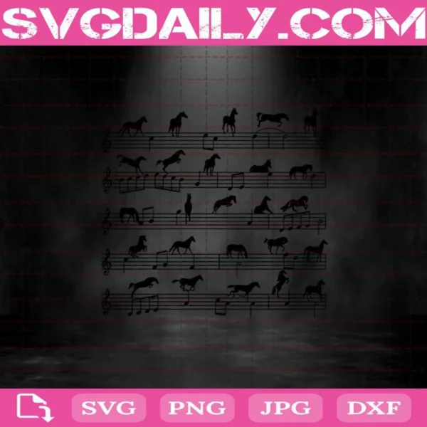 Horse Music Notes Svg