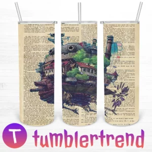 Howl's Moving Castle Grey 20oz Skinny Tumbler