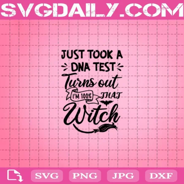 I Just Took A Dna Test Turns Out I'M 100% That Witch Svg