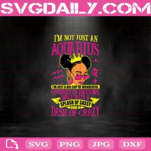 I’M Not Just An Aquarius I’M Just A Big Cup Of Wonderful Covered In Awesome Sauce With A Splash Of Sassy And A Dash Of Crazy Svg