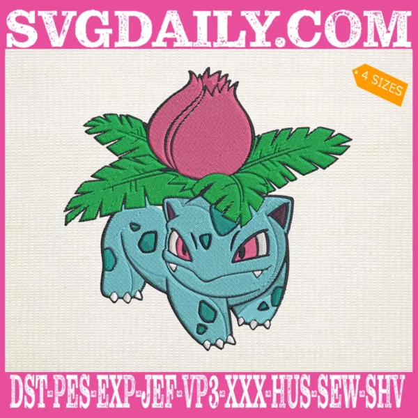 Ivysaur Pokemon Embroidery Design
