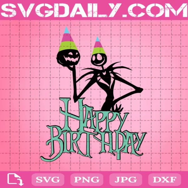 Jack Skellington Happy Birthday Svg