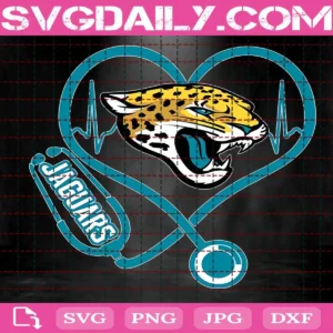 Jacksonville Jaguars Heart Stethoscope Svg