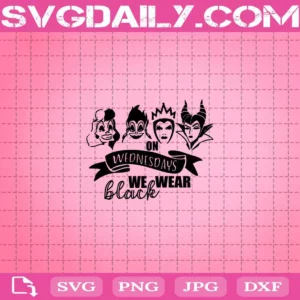 Jane On Wednesdays We Wear Black Villains Svg