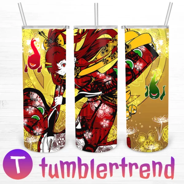 Japanese Anime Ninja Girl 20oz Skinny Tumbler