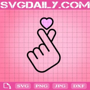 K-Pop Korean Heart Fingers Svg
