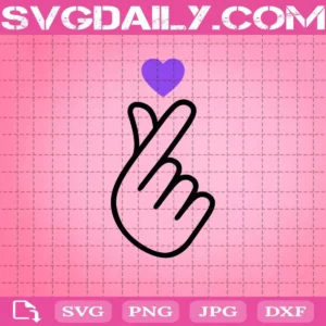 K-Pop Korean Purple Heart Fingers Svg