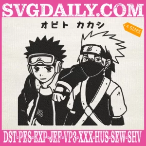 Kakashi And Obito Embroidery Design